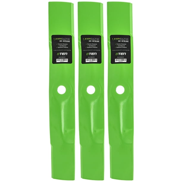 3pk 17" Toothed High-Lift Mulching Blades Replaces Fits John Deere 48" GY20852